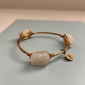 Bourbon and Bowties White Druzy Stone Bangle